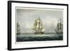 HMS Victory Sailing For French Line, Battle of Trafalgar, 1805, Engraved, T. Sutherland, Pub.1820-Thomas Whitcombe-Framed Giclee Print