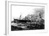 HMS Victory Towed Back to Gibraltar, 1805, 19th Century-null-Framed Giclee Print