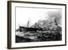 HMS Victory Towed Back to Gibraltar, 1805, 19th Century-null-Framed Giclee Print