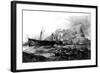 HMS Victory Towed Back to Gibraltar, 1805, 19th Century-null-Framed Giclee Print