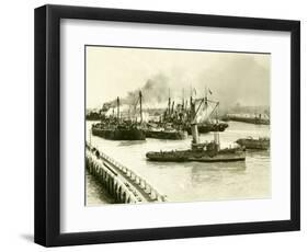 HMS Vindictive Which Attacked the Harbour at Ostend During WWI Being Raised from the Canal, 1920-null-Framed Photographic Print