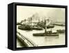 HMS Vindictive Which Attacked the Harbour at Ostend During WWI Being Raised from the Canal, 1920-null-Framed Stretched Canvas