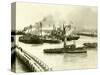 HMS Vindictive Which Attacked the Harbour at Ostend During WWI Being Raised from the Canal, 1920-null-Stretched Canvas