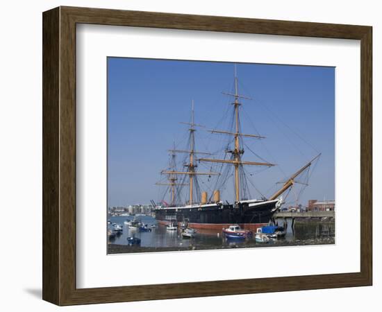 HMS Warrior, 1st Armour-Plated Iron-Hulled Warship, Built for Royal Navy 1860, Portsmouth, England-Ethel Davies-Framed Photographic Print