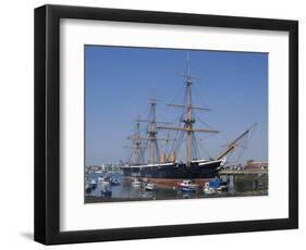 HMS Warrior, 1st Armour-Plated Iron-Hulled Warship, Built for Royal Navy 1860, Portsmouth, England-Ethel Davies-Framed Photographic Print