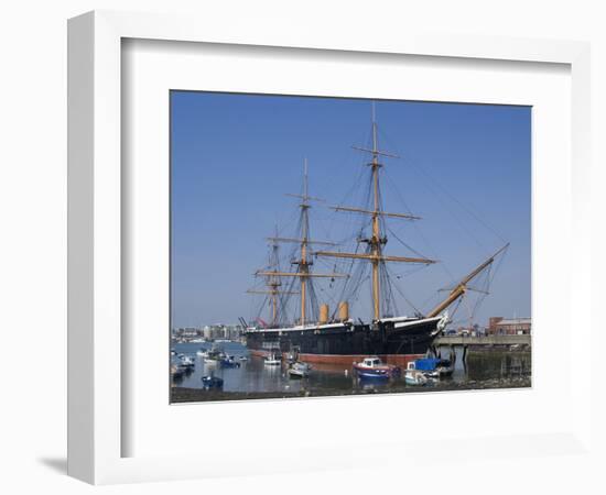 HMS Warrior, 1st Armour-Plated Iron-Hulled Warship, Built for Royal Navy 1860, Portsmouth, England-Ethel Davies-Framed Photographic Print