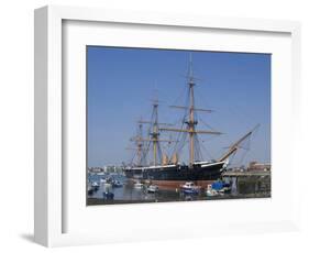 HMS Warrior, 1st Armour-Plated Iron-Hulled Warship, Built for Royal Navy 1860, Portsmouth, England-Ethel Davies-Framed Photographic Print