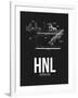 HNL Honolulu Airport Black-NaxArt-Framed Art Print