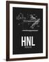 HNL Honolulu Airport Black-NaxArt-Framed Art Print