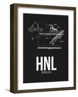 HNL Honolulu Airport Black-NaxArt-Framed Art Print