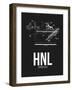 HNL Honolulu Airport Black-NaxArt-Framed Art Print