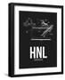 HNL Honolulu Airport Black-NaxArt-Framed Art Print