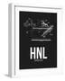 HNL Honolulu Airport Black-NaxArt-Framed Art Print