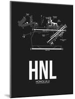 HNL Honolulu Airport Black-NaxArt-Mounted Art Print