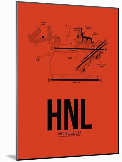 HNL Honolulu Airport Orange-NaxArt-Mounted Art Print