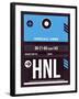 HNL Honolulu Luggage Tag II-NaxArt-Framed Art Print