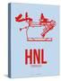 HNL Honolulu Poster 1-NaxArt-Stretched Canvas