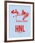 HNL Honolulu Poster 1-NaxArt-Framed Art Print