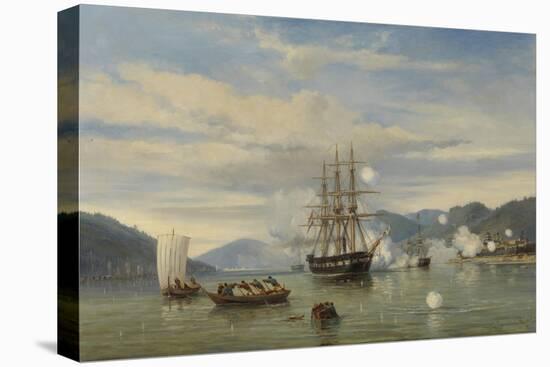 Hnlms Steam Warship Medusa Forcing Passage Through the Shimonoseki Strait-Heemskerck van-Stretched Canvas