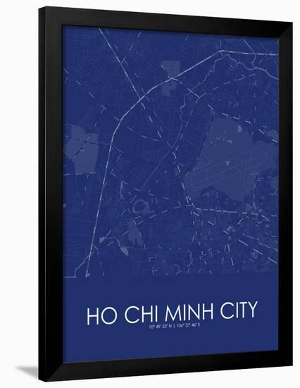 Ho Chi Minh City, Viet Nam Blue Map-null-Framed Poster