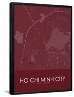 Ho Chi Minh City, Viet Nam Red Map-null-Framed Poster