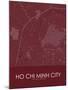 Ho Chi Minh City, Viet Nam Red Map-null-Mounted Poster