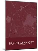 Ho Chi Minh City, Viet Nam Red Map-null-Mounted Poster