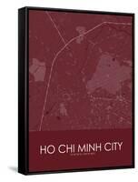 Ho Chi Minh City, Viet Nam Red Map-null-Framed Stretched Canvas