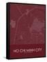 Ho Chi Minh City, Viet Nam Red Map-null-Framed Stretched Canvas