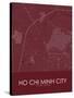 Ho Chi Minh City, Viet Nam Red Map-null-Stretched Canvas
