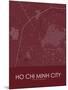 Ho Chi Minh City, Viet Nam Red Map-null-Mounted Poster