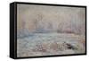 Hoar-Frost Near Vetheuil, 1880-Claude Monet-Framed Stretched Canvas