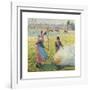 Hoarfrost, Young Peasant Girl Making a Fire-Camille Pissarro-Framed Premium Giclee Print