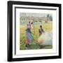 Hoarfrost, Young Peasant Girl Making a Fire-Camille Pissarro-Framed Premium Giclee Print