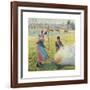 Hoarfrost, Young Peasant Girl Making a Fire-Camille Pissarro-Framed Premium Giclee Print