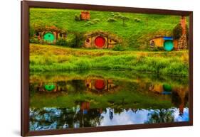 Hobbit Houses, Hobbiton, North Island, New Zealand, Pacific-Laura Grier-Framed Photographic Print