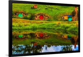 Hobbit Houses, Hobbiton, North Island, New Zealand, Pacific-Laura Grier-Framed Photographic Print