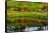 Hobbit Houses, Hobbiton, North Island, New Zealand, Pacific-Laura Grier-Framed Stretched Canvas