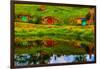 Hobbit Houses, Hobbiton, North Island, New Zealand, Pacific-Laura Grier-Framed Premium Photographic Print