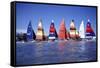 Hobie Cats Anchored and Lined Up Along the Shore, C.1990-null-Framed Stretched Canvas