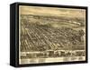 Hoboken, New Jersey - Panoramic Map-Lantern Press-Framed Stretched Canvas