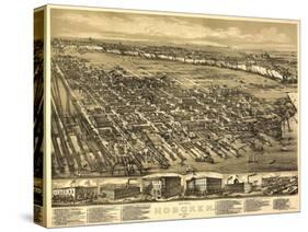 Hoboken, New Jersey - Panoramic Map-Lantern Press-Stretched Canvas