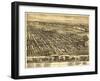 Hoboken, New Jersey - Panoramic Map-Lantern Press-Framed Art Print