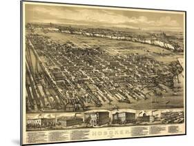 Hoboken, New Jersey - Panoramic Map-Lantern Press-Mounted Art Print