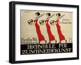Hochschule Für Zuschneidekunst, College for Tailor Advertisement, Berlin, Germany-null-Framed Giclee Print