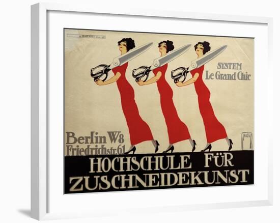 Hochschule Für Zuschneidekunst, College for Tailor Advertisement, Berlin, Germany-null-Framed Giclee Print