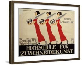 Hochschule Für Zuschneidekunst, College for Tailor Advertisement, Berlin, Germany-null-Framed Giclee Print