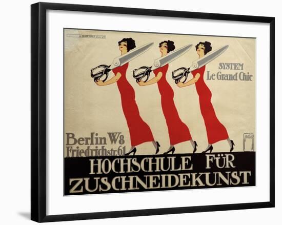 Hochschule Für Zuschneidekunst, College for Tailor Advertisement, Berlin, Germany-null-Framed Giclee Print