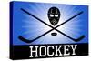 Hockey Blue Sports Poster-null-Stretched Canvas