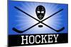 Hockey Blue Sports Poster-null-Mounted Poster